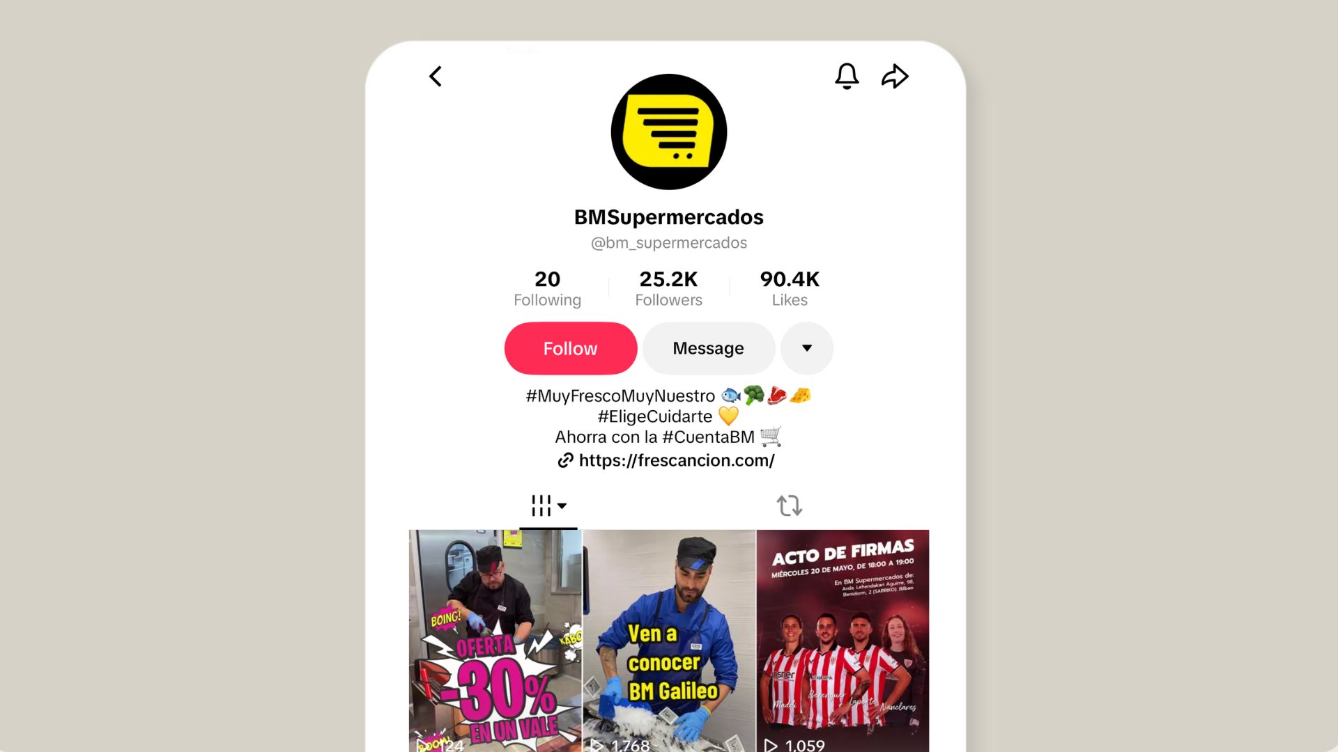 TikTok BM · vídeos cortos con tono libre