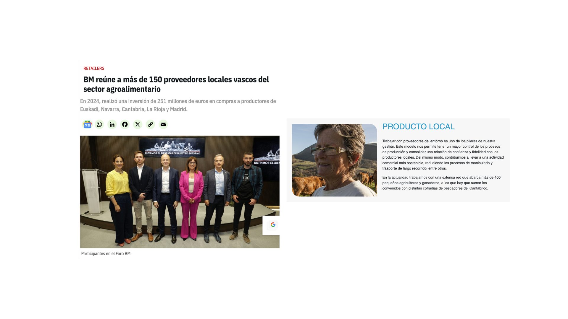 Web BM 'Nuestra forma de ser' · 251M€ inversión local