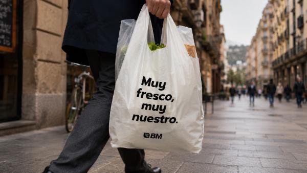 Bolsa BM en calle · visibilidad urbana