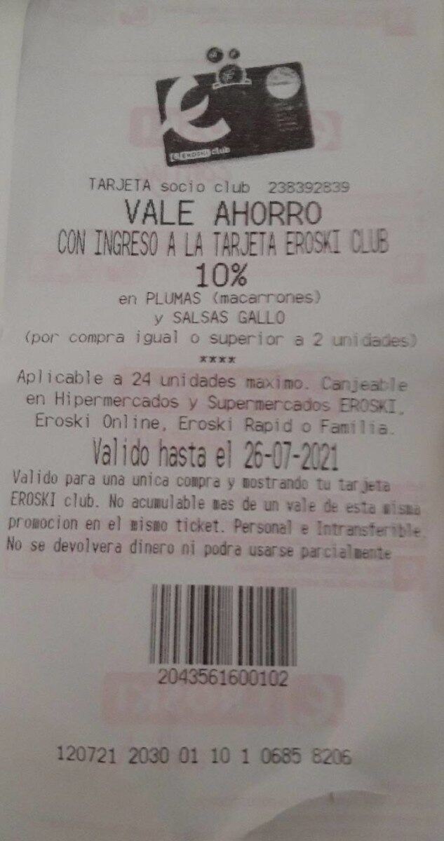 Ticket Eroski con ahorro destacado