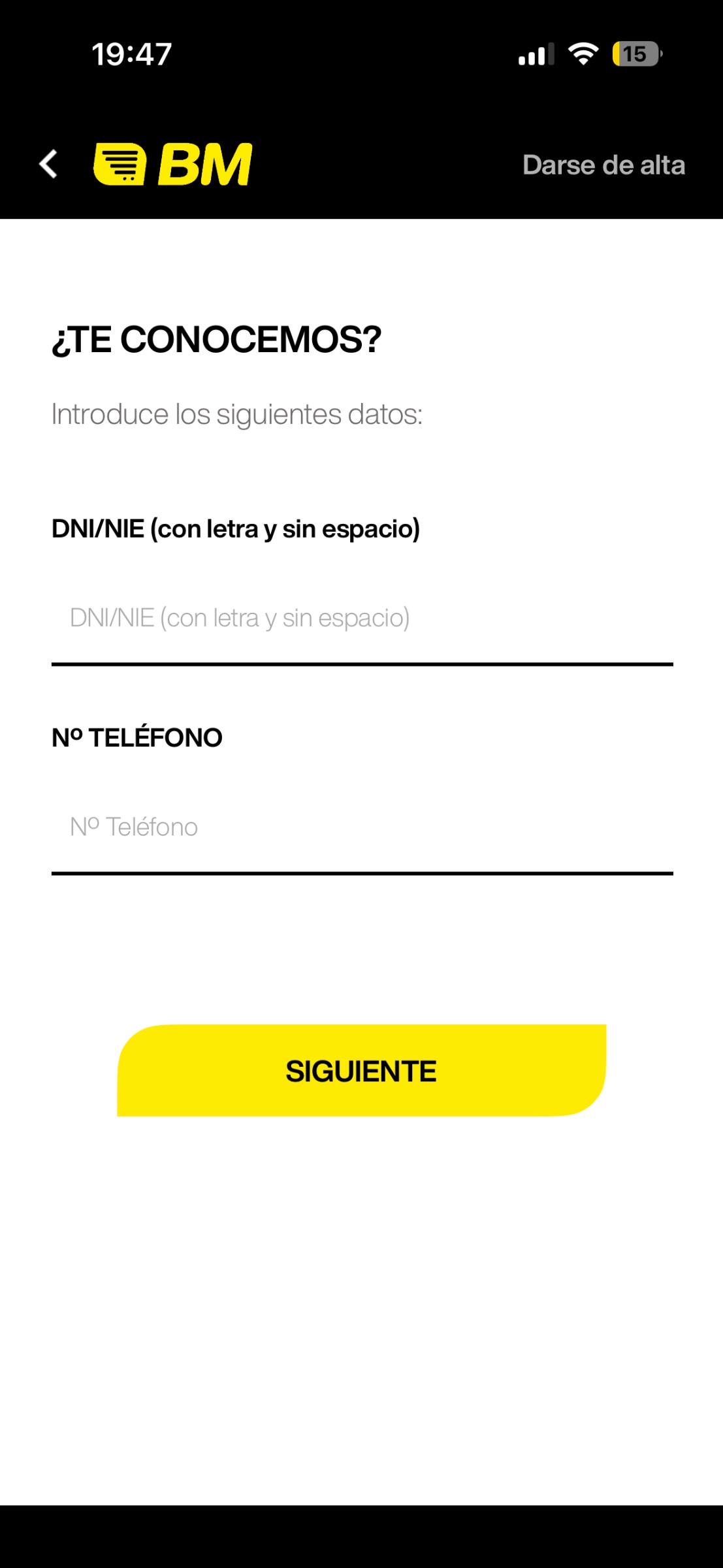 Cartel de promoción sin indicación de requisito tarjeta