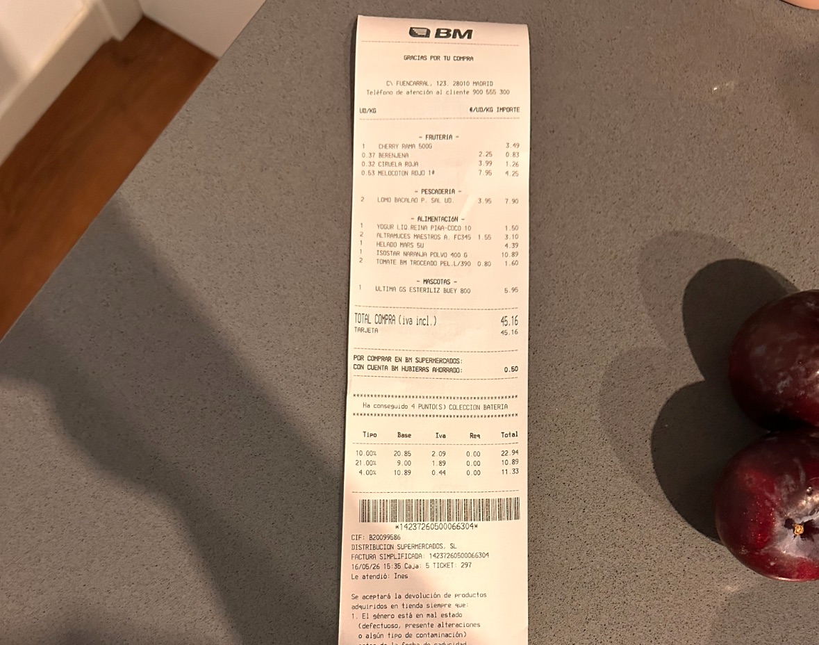 Ticket BM con líneas de ahorro sin destacar